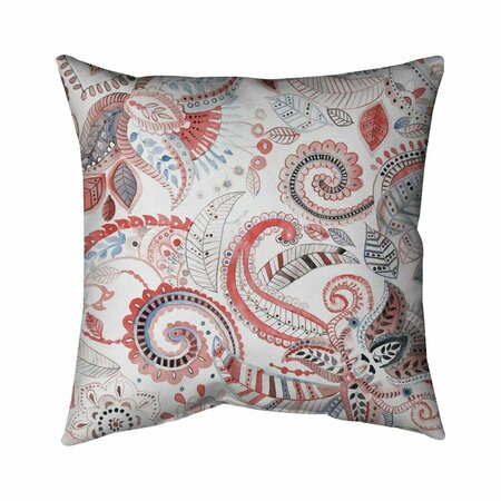 FONDO 26 x 26 in. Paisley Pattern-Double Sided Print Indoor Pillow FO2796281